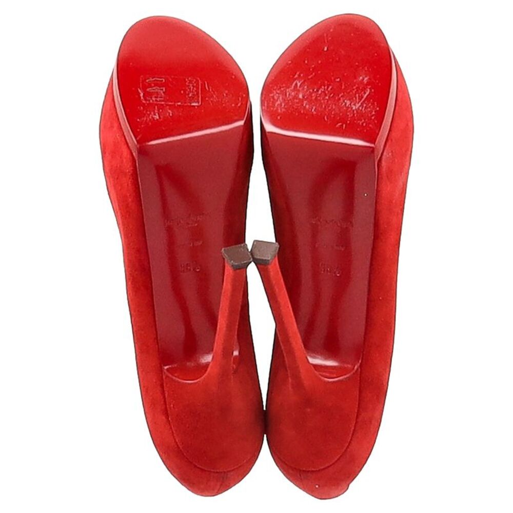 Saint Laurent Tribtoo Pumps in Red Suede - Picture 7 of 9
